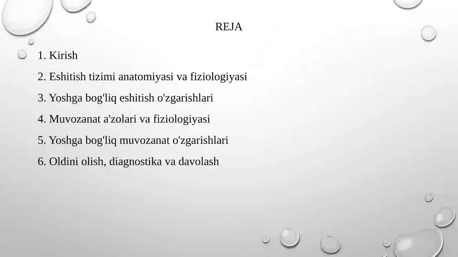 Eshitish va Muvozanat A'zolarining Yoshga Bog'liq O'zgarishlari 2