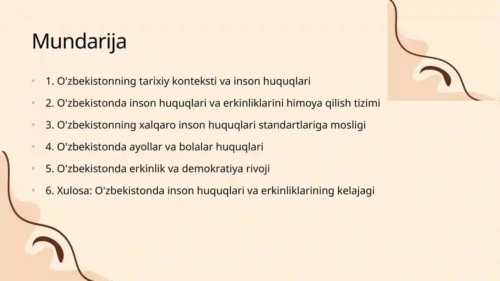 O'zbekistonda inson huquqlari va erkinliklari kafolatining yaratilishi 2