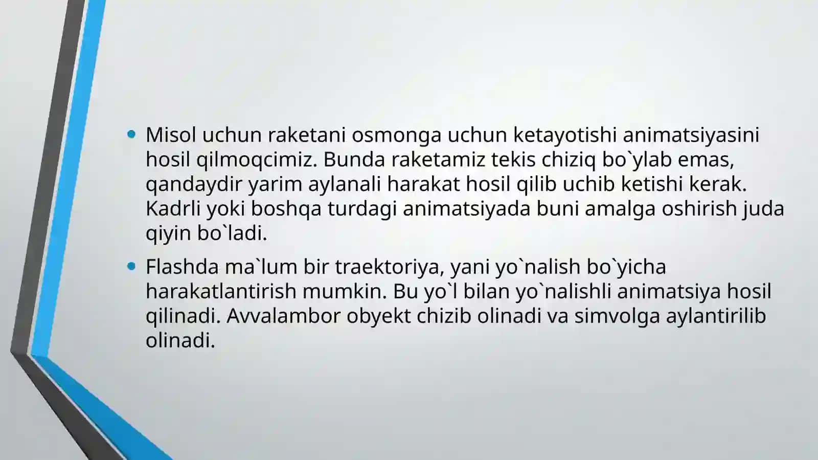 Yo’nalish bo’yicha animatsiya 2