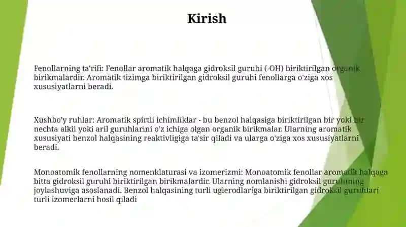 Fenollar Va Aramatik Spirtlar. Bir Atomli Fenollar Nomlanishi Izomeriyasi Tuzulishi 2