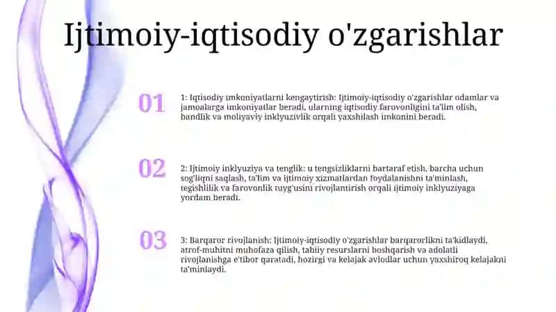 O'Zbekistonda Ijtimoiy Sohada Amalga Oshirilayotgan O'Zgarishlar Mazmun Mahiyati 2