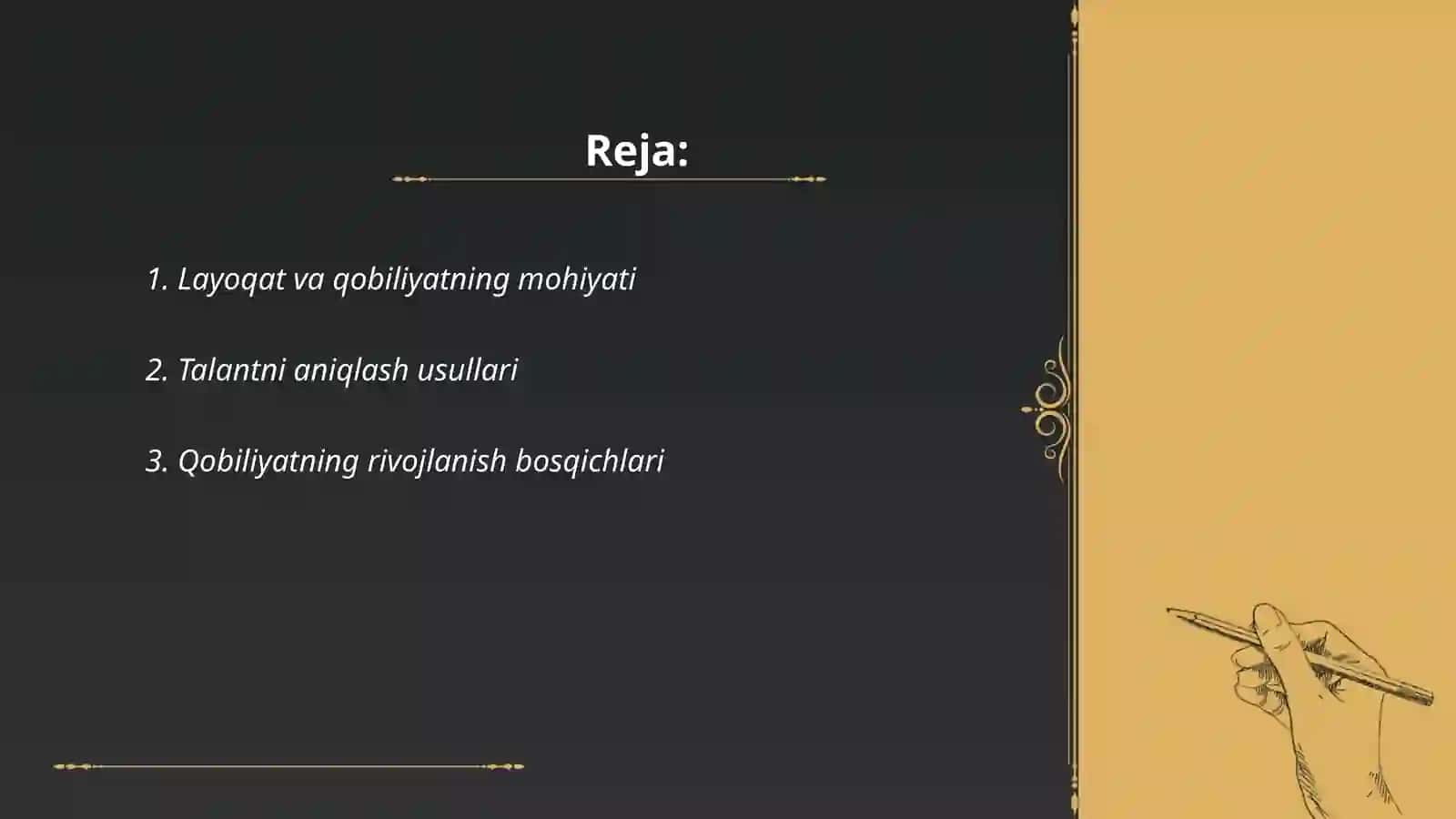 Layoqot va qobiliat Talantning paydo bo'lishi va tuzilish 2