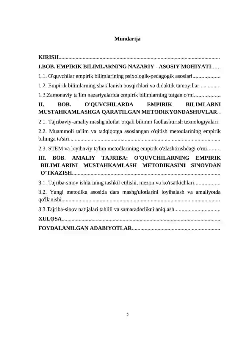 O’quvchilarning empirik bilimlarini mustahkamlash uchun yangi metodikalar 2