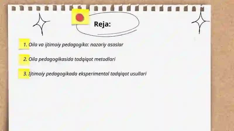 Oila va ijtimoiy pedagogika fanining tadqiqot metodlari 2