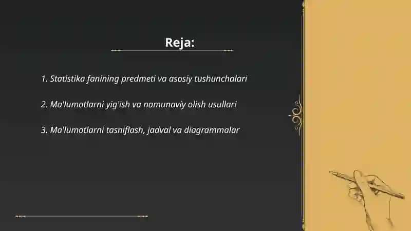Statistika fani predmeti 2