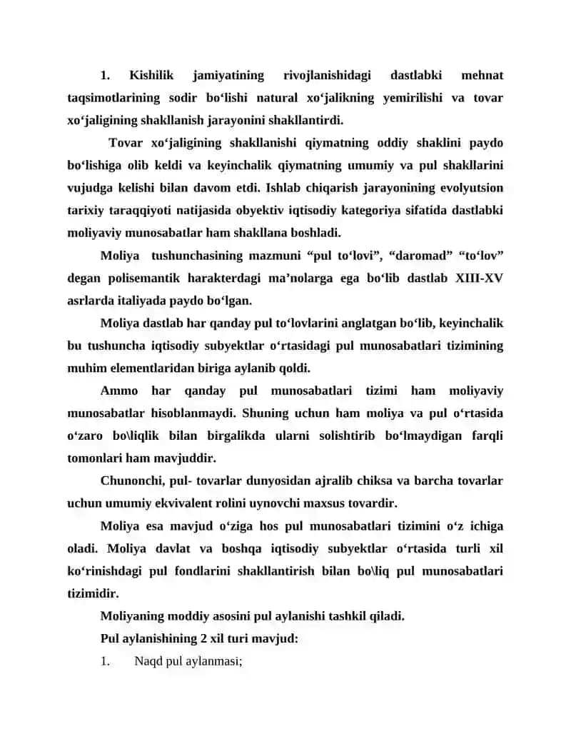 Moliya tizimi 2