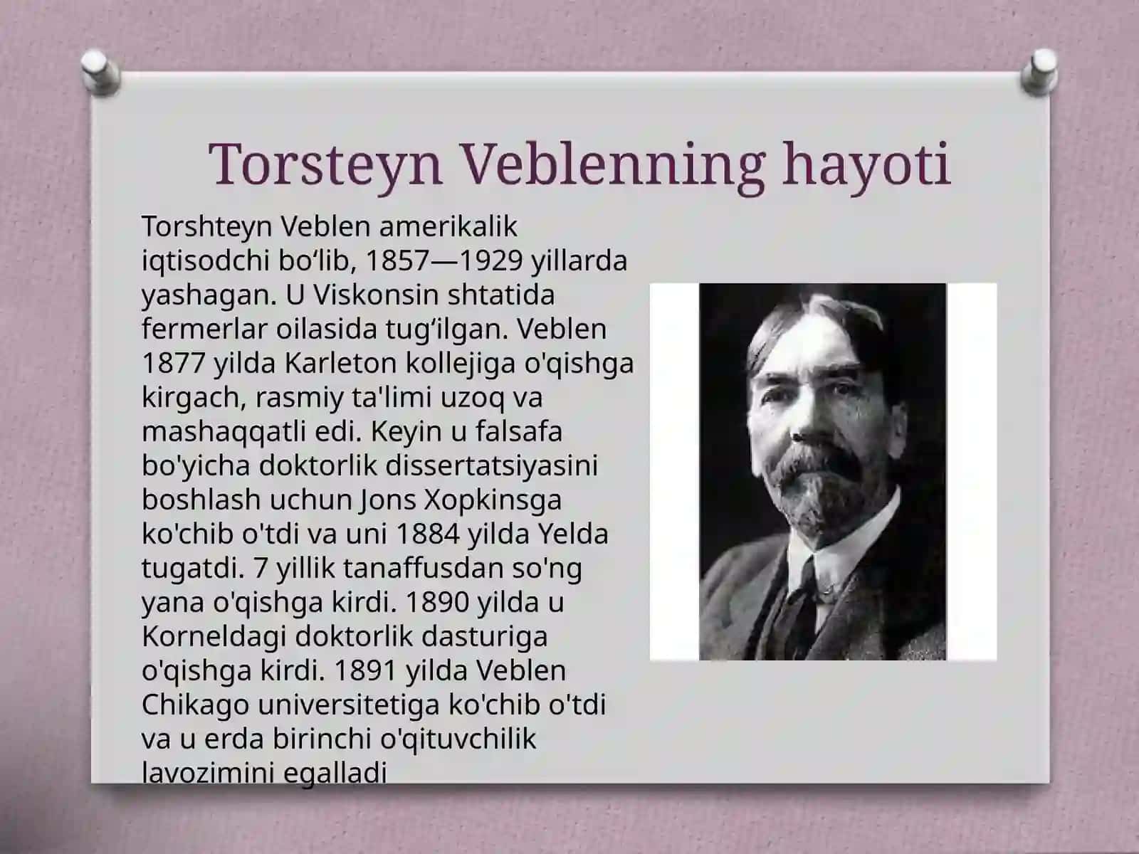 Torsteyn Veblenning sotsiologik g‘oyalari 2