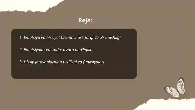Shaxsning hissiiy irodaviy jabhalari. Emotsiya va hissiyot 2