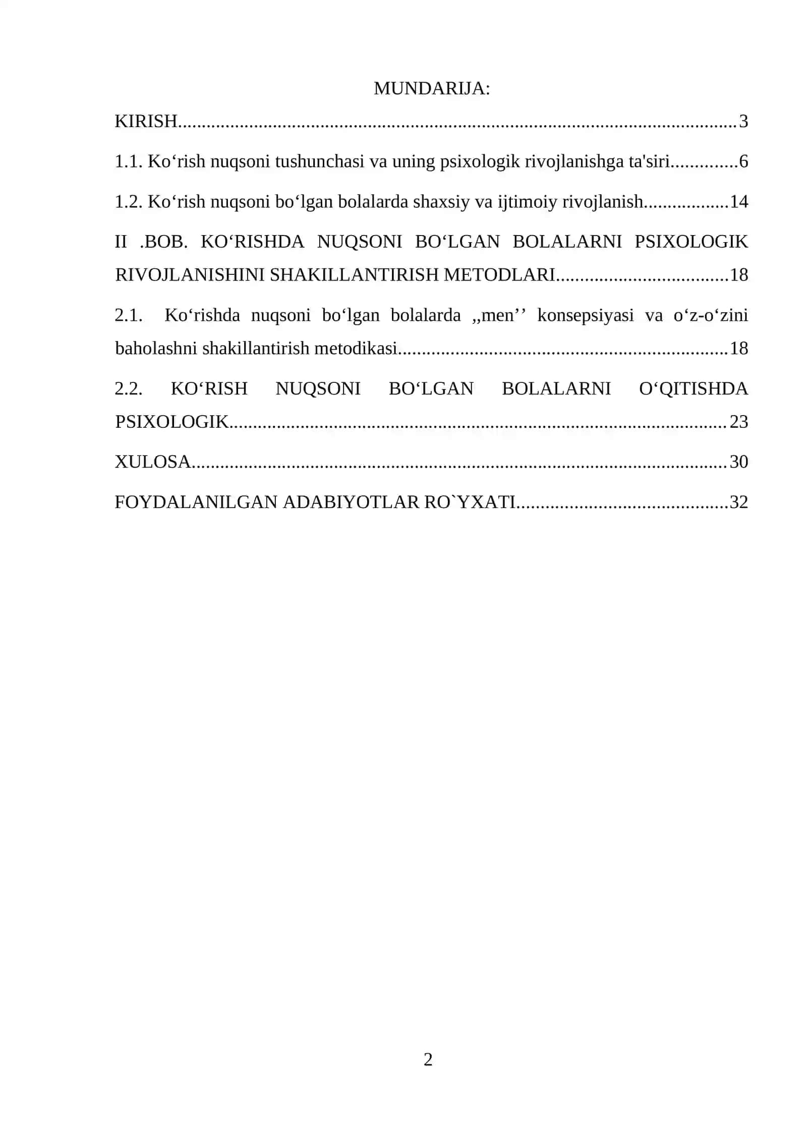 KO‘RISHDA NUQSONI BO‘LGAN BOLALARNING PSIXOLOGIK RIVOJLANISH 2