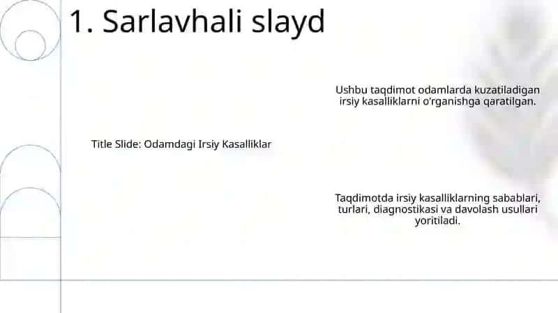 Odamdagi Irsiy Kasalliklar 2