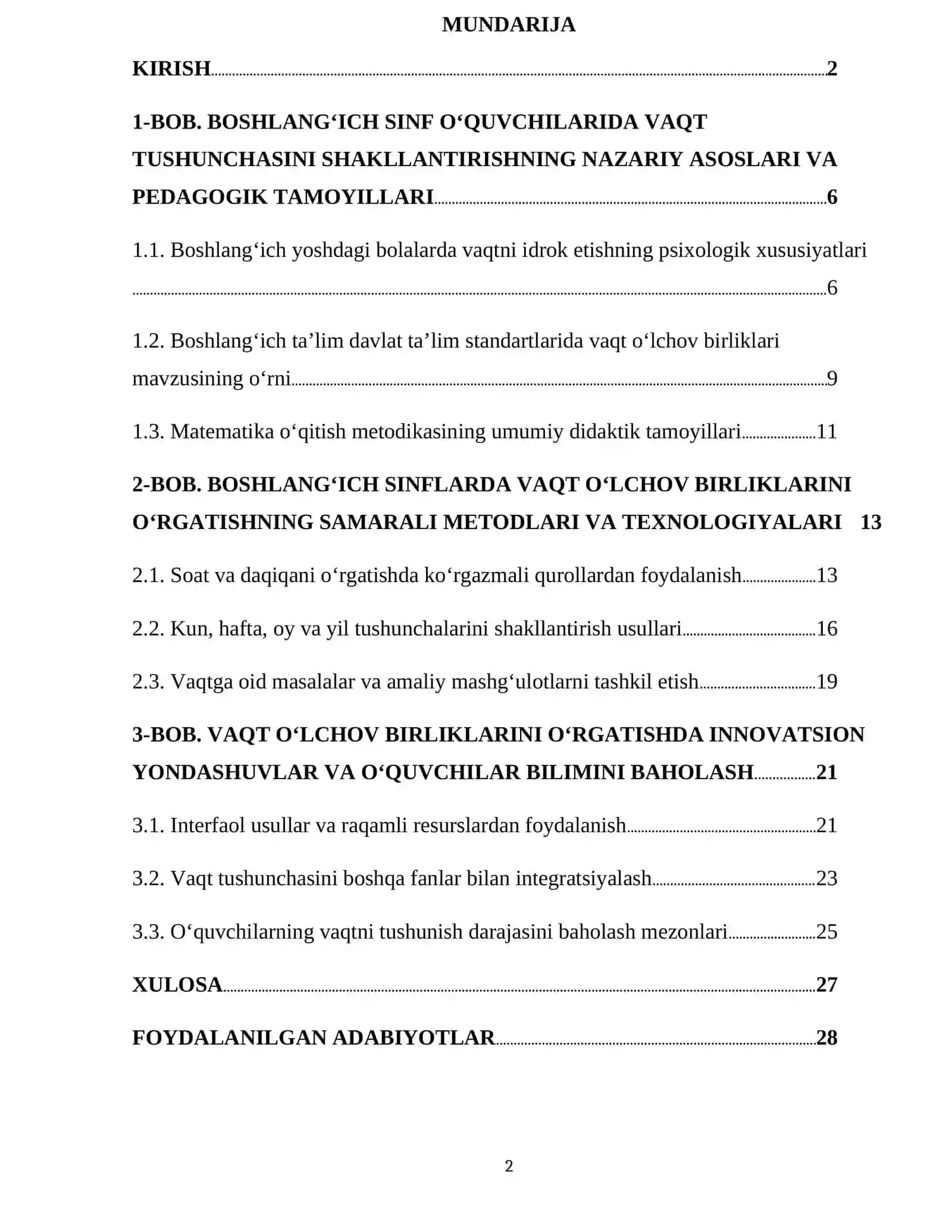 BOSHLANG‘ICH SINFLARDA VAQT O‘LCHOV BIRLIKLARI O‘RGATISH METODIKASI 2