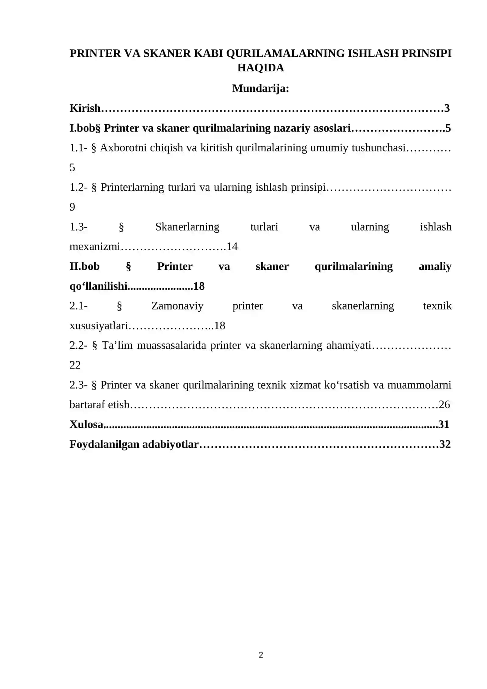 Printer va Skaner Kabi Qurilamalar Islash Prinsi 2