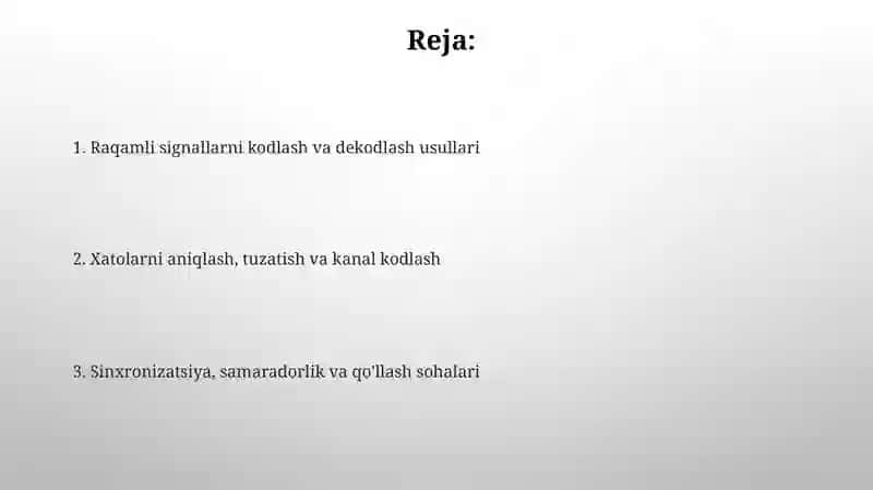 Raqamli signallarni kodlash va dekodlash usullari 2