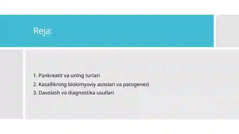 Pankreatit va uning biokimyoviy asoslari 2