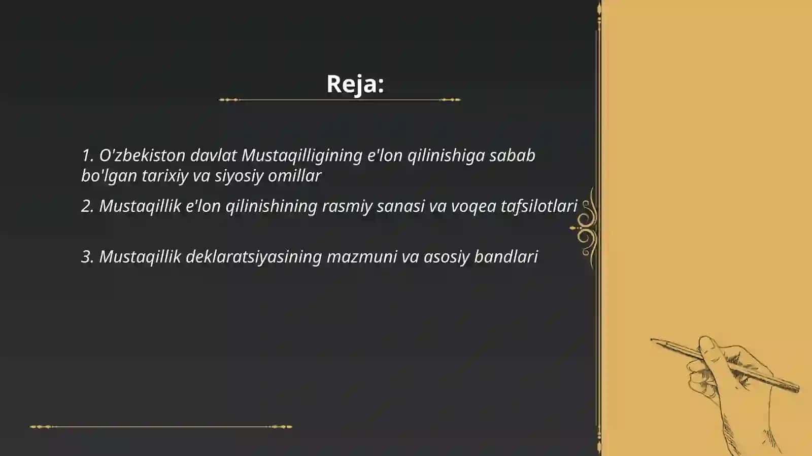 O'zbekiston davlat Mustaqilligining e'lon qilinishi 2