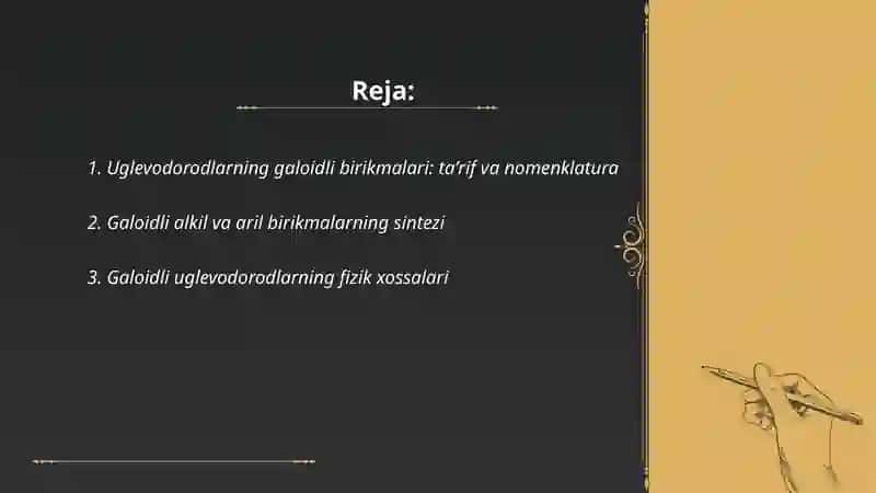 Uglevodorodlarning galoidli birikmalari 2