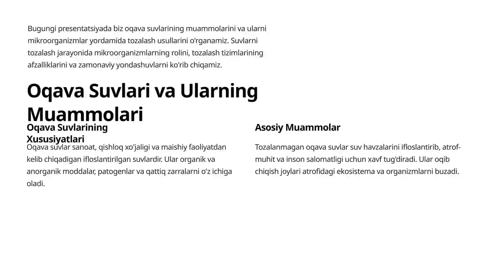 Oqava Suvlari Mikroorganizmlar Yordamida Tozalash 2