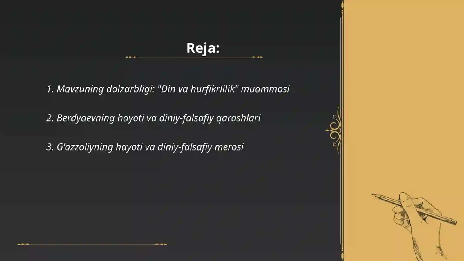 "Din va hurfikrlilik" 2