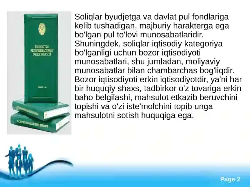 Soliqlarning turlari va funksiyalari 2
