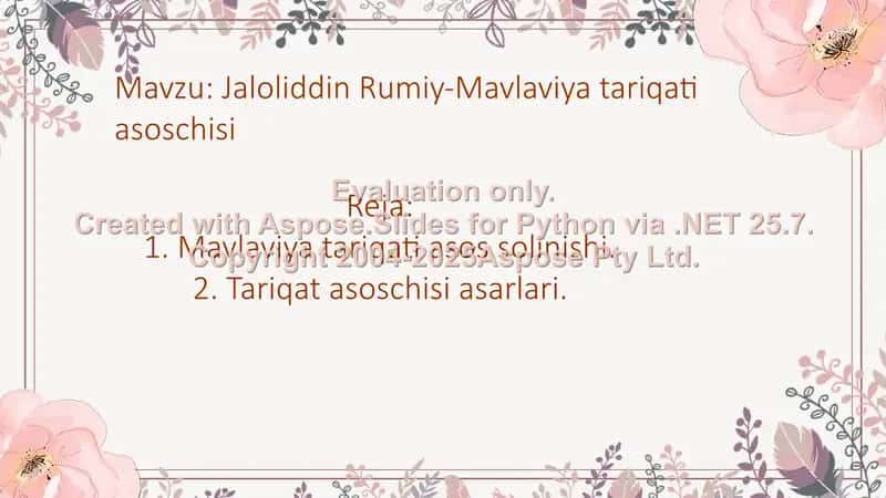 Jaloliddin Rumiy-Mavlaviya tariqati asoschisi 2