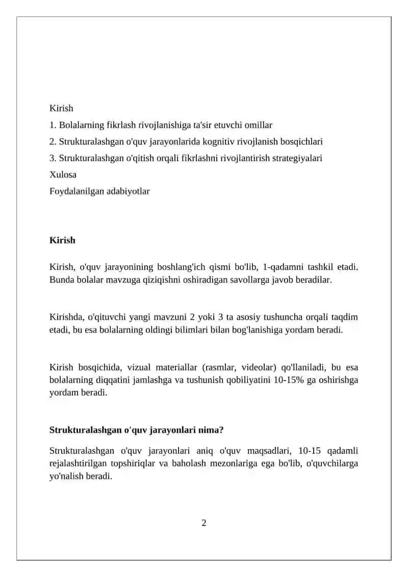 Bolalarning fikrlash rivojlanishiga ta'sir etuvchi omillar 2
