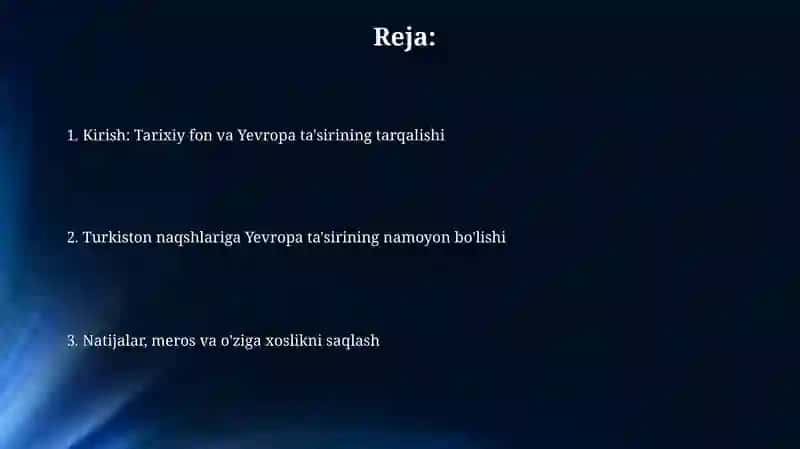 Turkiston naqshlarida Yevropa ta'siri 2