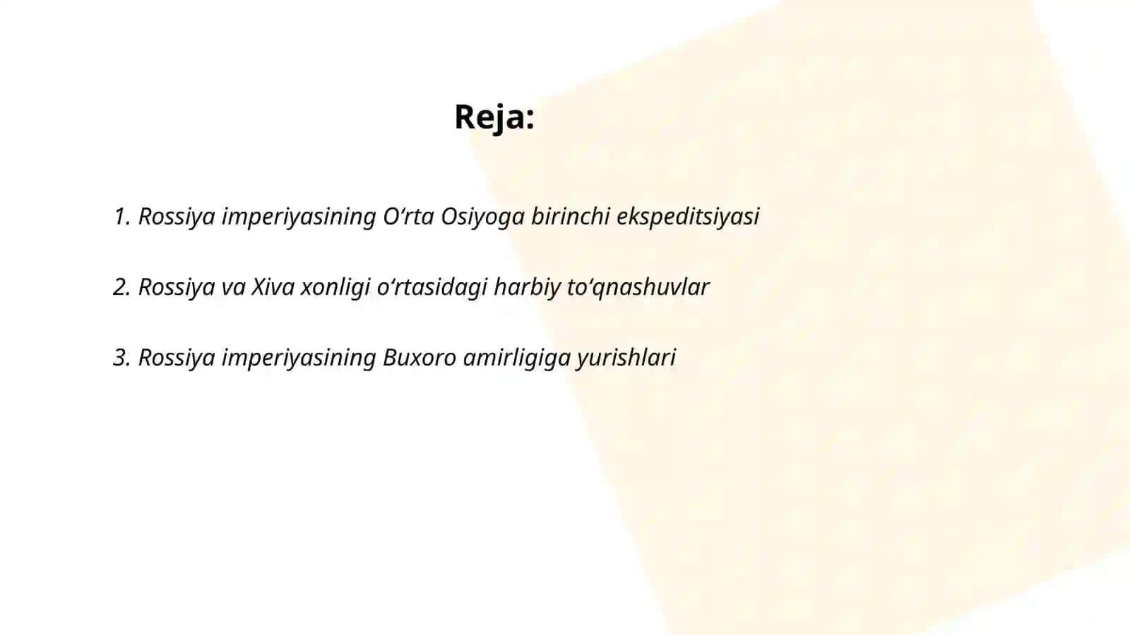 Rossiya imperiyasining Oʻrta Osiyoda harbiy yurishlari 2