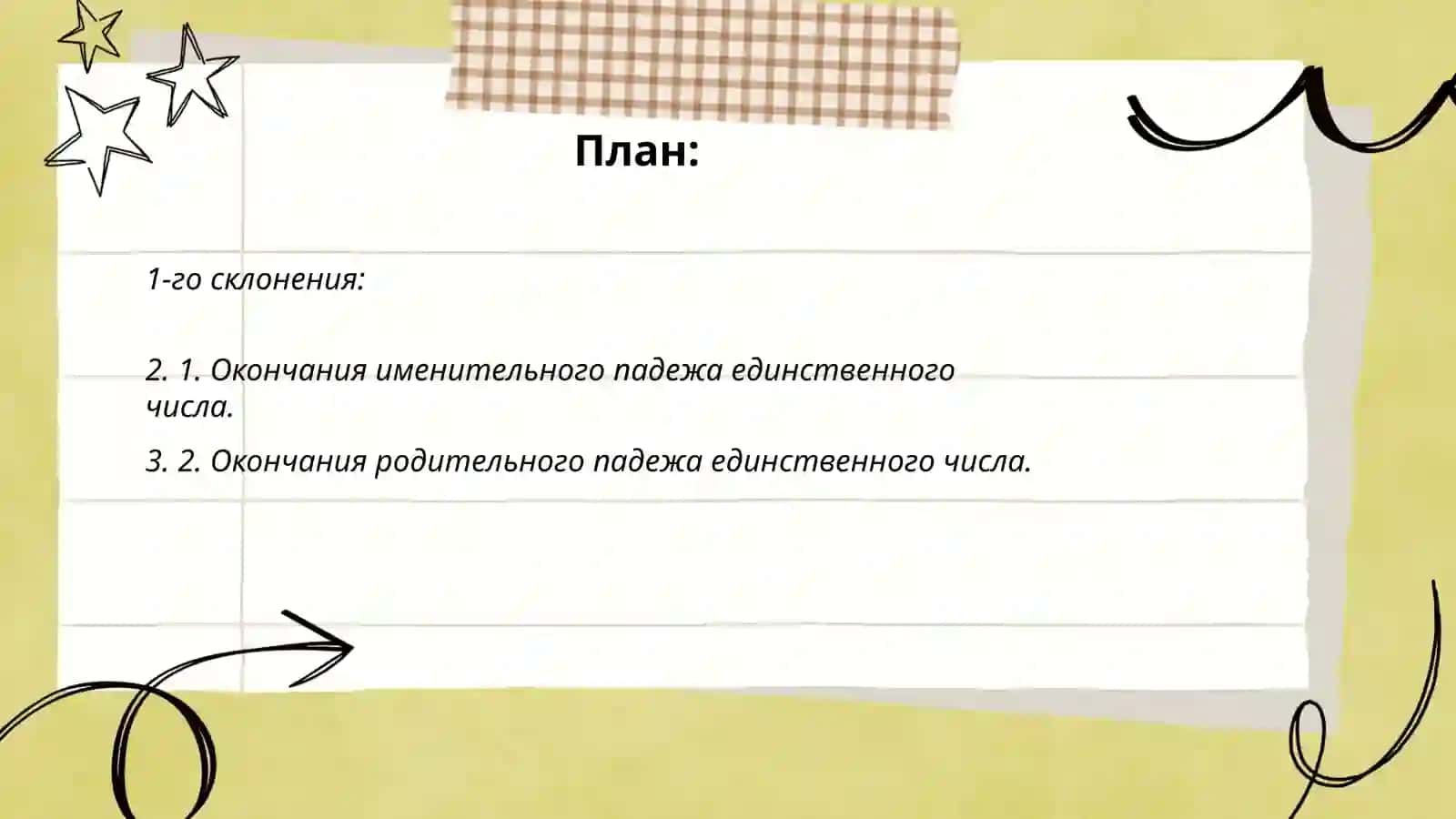 Правописания окончаний существительных 1 склонения 2