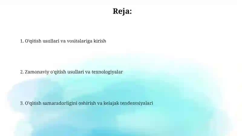 Ta'lim metodlari va vositalari 2