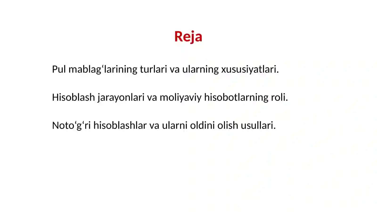 Pul mablag‘lari va hisoblashishlar hisobi 2