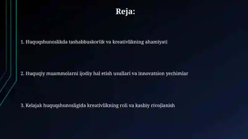 Huquqshunoslikda tashabbuskorlik, kreativlik va masalaga ijodiy yondashuv 2
