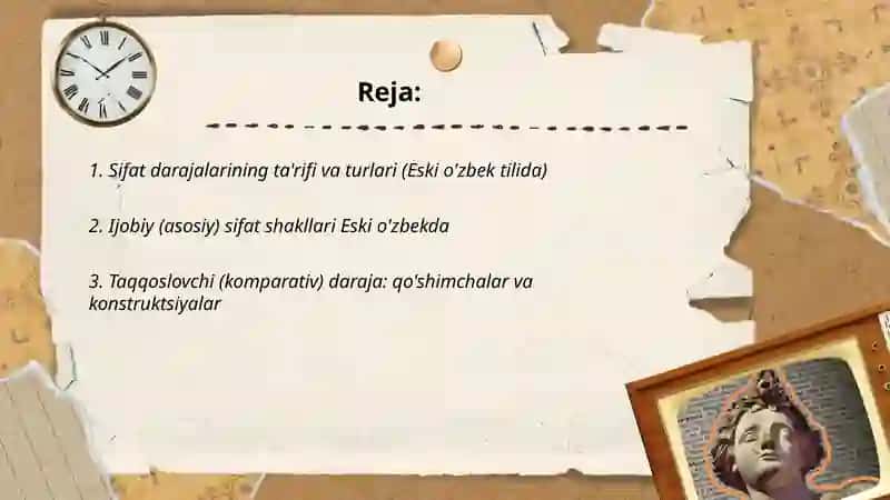 Eski o'zbek tilida sifat darajalari 2