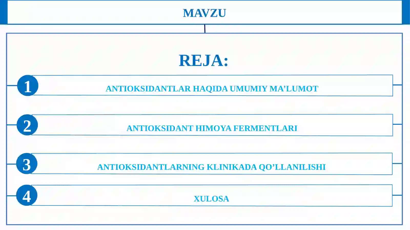Antioksidantlar. Ularning klinikada qo'llanilishi 2