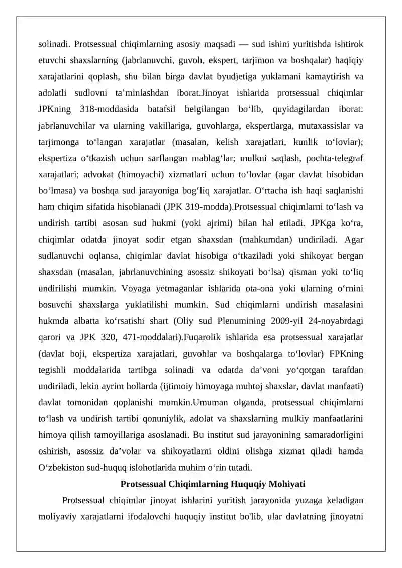 Protsessual chiqimlarni to‘lash va undirib olish tartibi 2