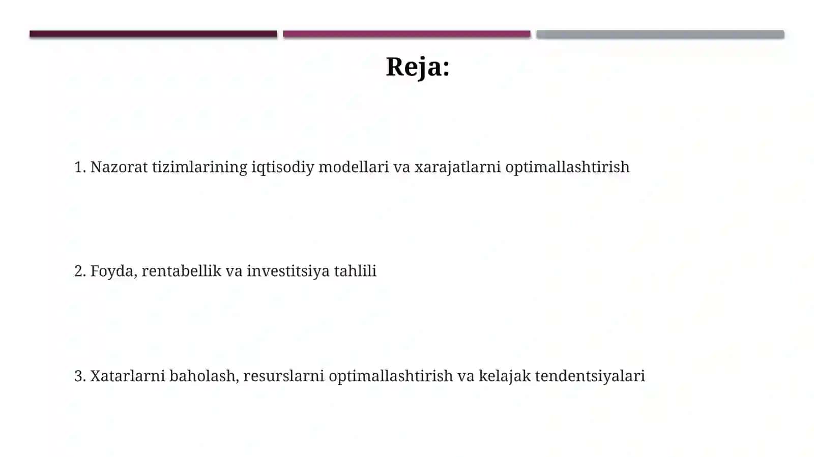 Avtomatik boshqarish sistemasida iqtisodiy tahlil 2