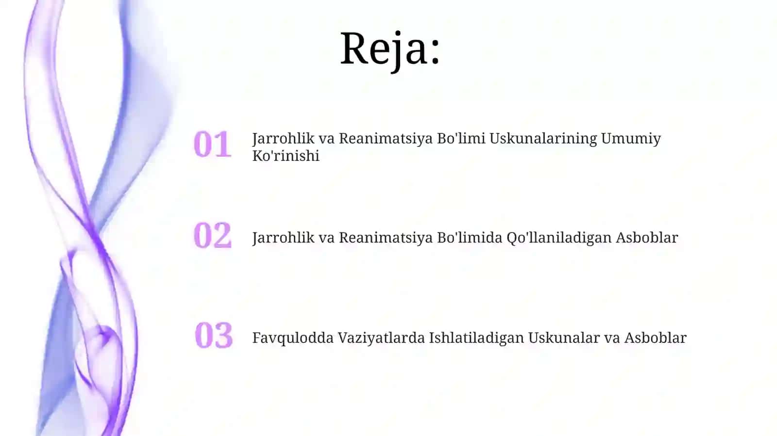 Jarrohlik va Reanimatsiya Bo'limida Qo'llaniladigan Asboblar 2