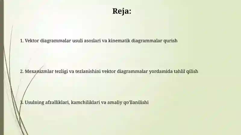 Mexanizmlar kinematikasini o'rganish 2