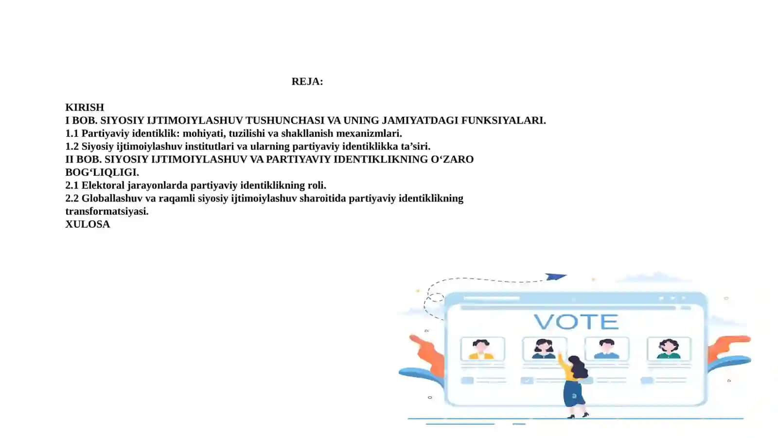 Siyosiy ijtimoiylashuv jarayonida partiyaviy identiklikning shakillanishi 2