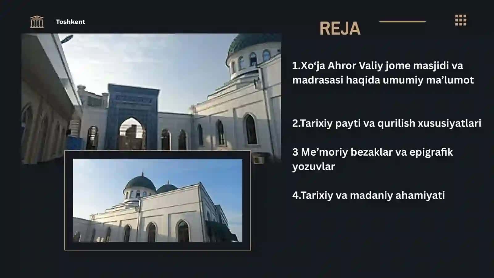 XO’JA AHROR VALIY MASJIDI VA MADRASASI 2