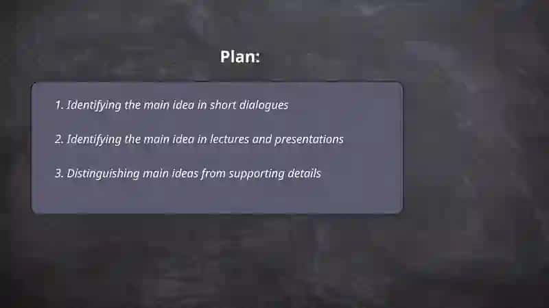 Identifying the main idea in short dialogues 2