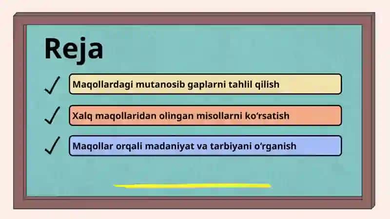 Xalq maqollarida mutanosib tarkibli qo'shma gaplar 2