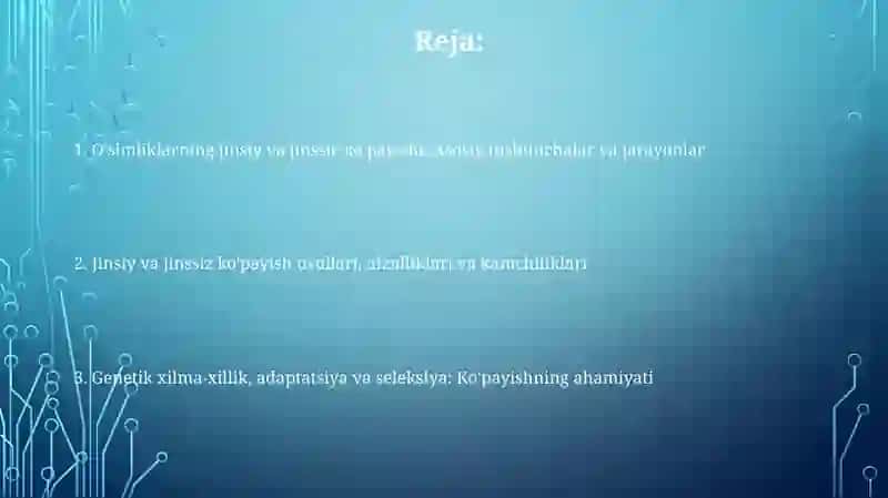 O'simliklarning jinsiy va jinssiz ko'payishi 2