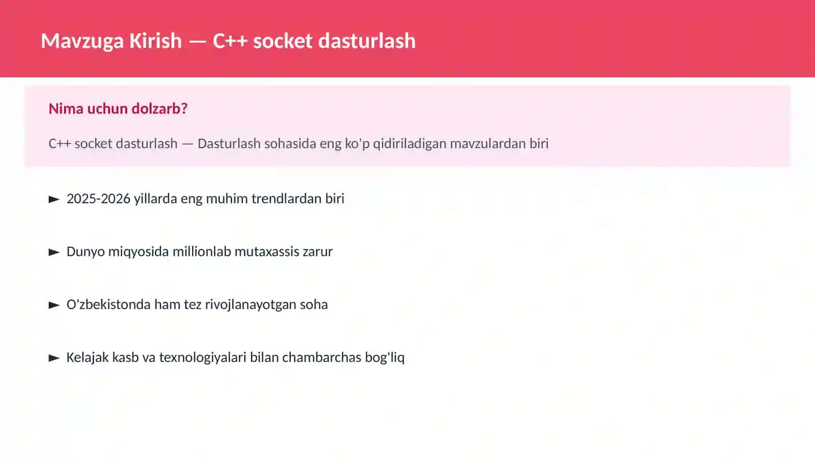 C++ VA TIZIM DASTURLASH 2