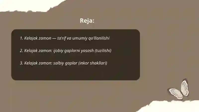 Kelajak zamon Future Simple 2