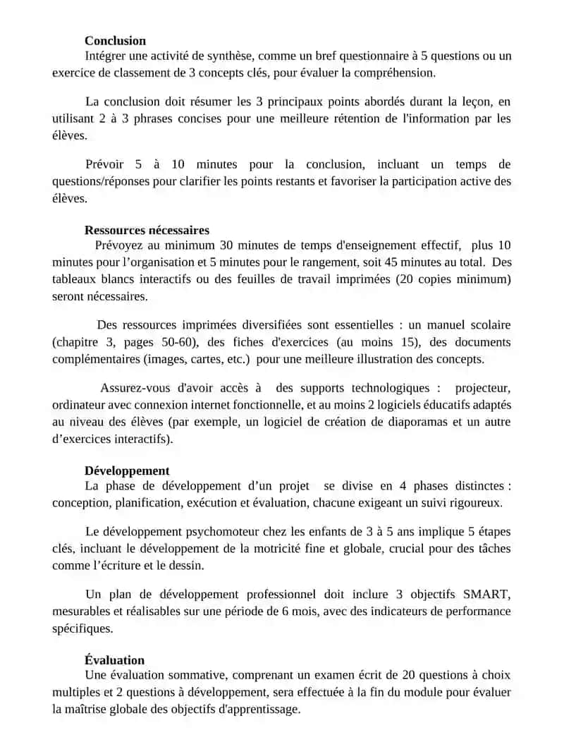 Élaborer un plan de leçon quotidien 2