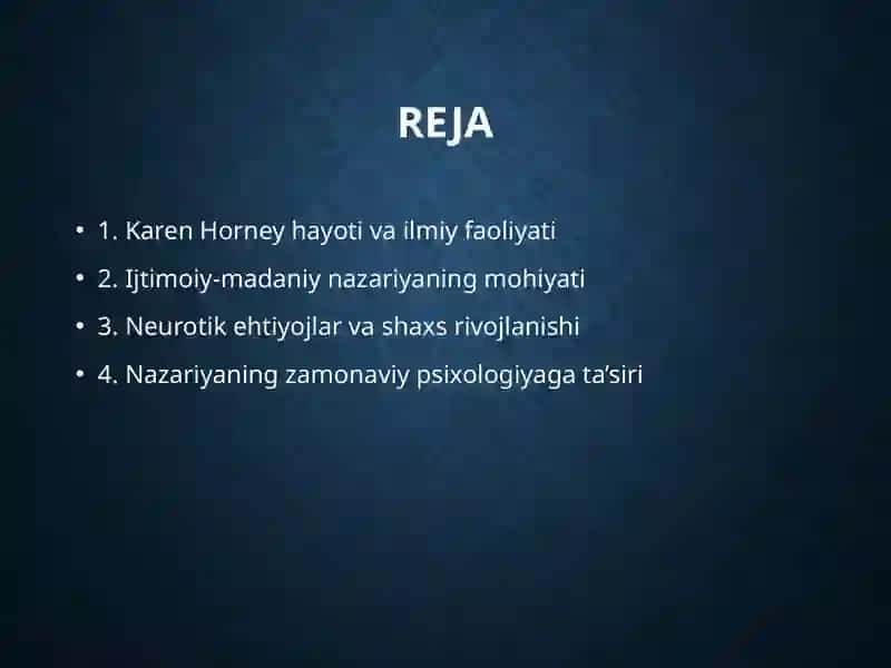 Karen Horney: Shaxsning ijtimoiy-madaniy nazariyasi 2