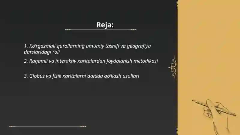 Koʻrgazmali qurollar, ularning turlari va geografiya mavzulariga oid darslarida ulardan foydalanish metodikasi 2