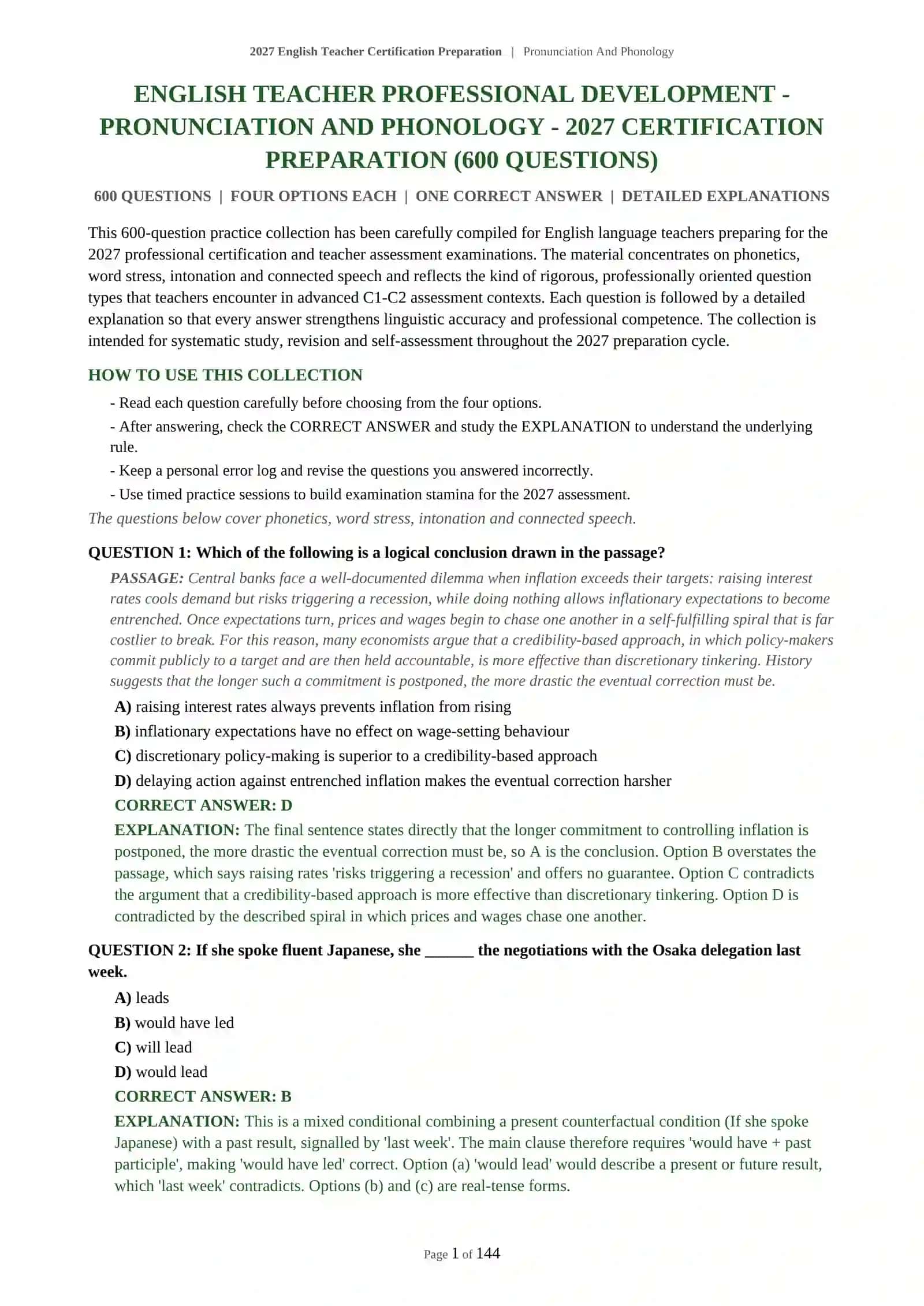 2027 English Teacher Certification Preparation | Pronunciation And Phonology 2