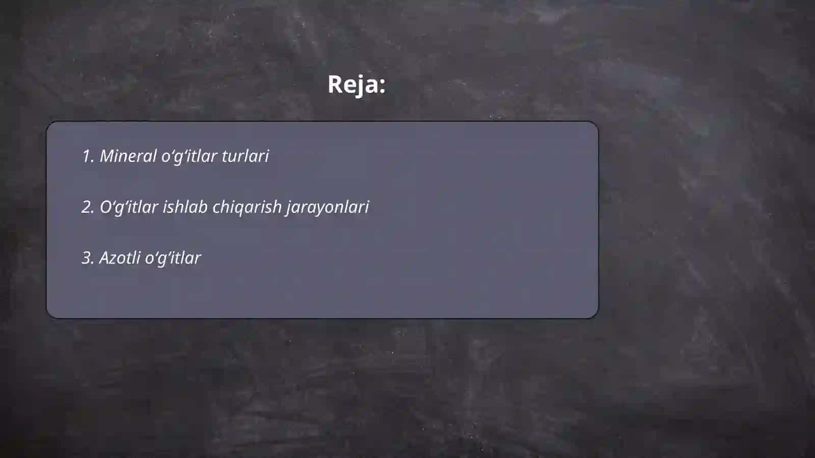 Mineral oʻgʻitlar va tuzlarni ishlab chiqarish 2