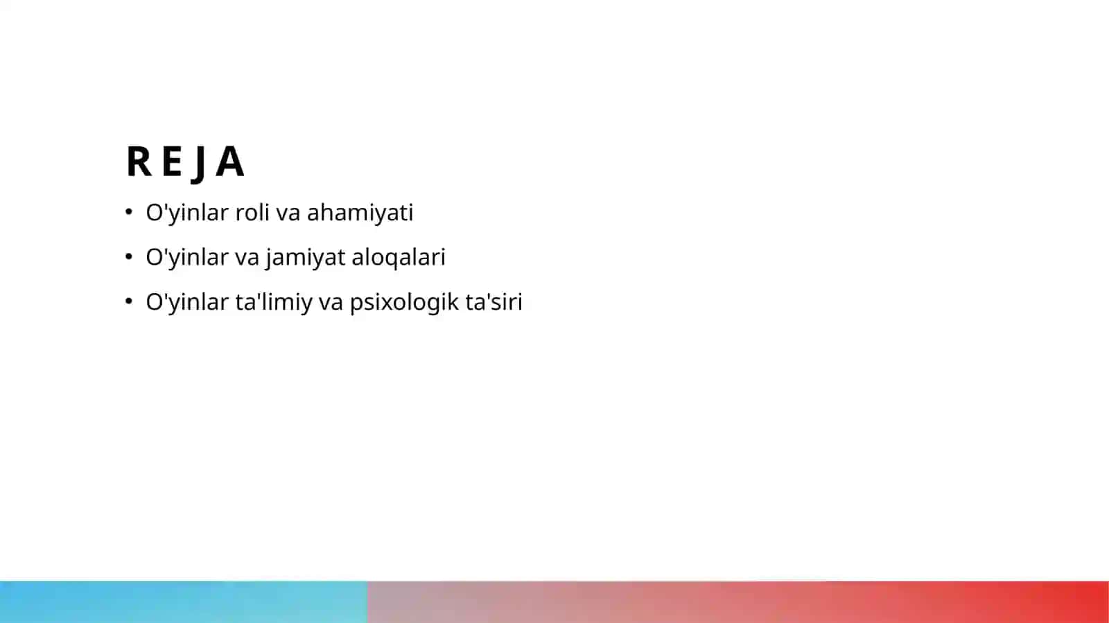 O'yin ijtimoiy faoliyat sifatida 2